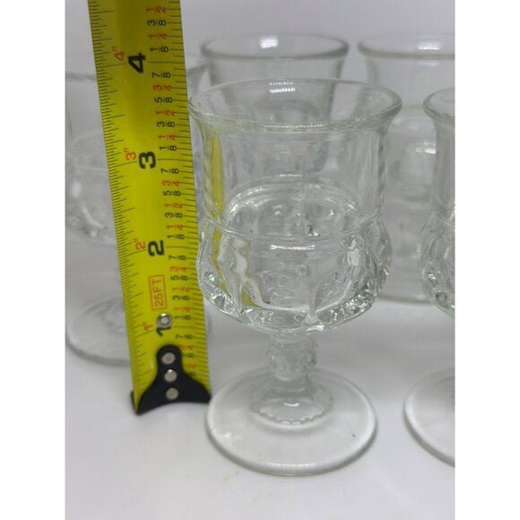 VTG Tiffin Franciscan Kings Crown Clear Goblets | Set of 6, 3.5" Barware - Picture 4 of 6